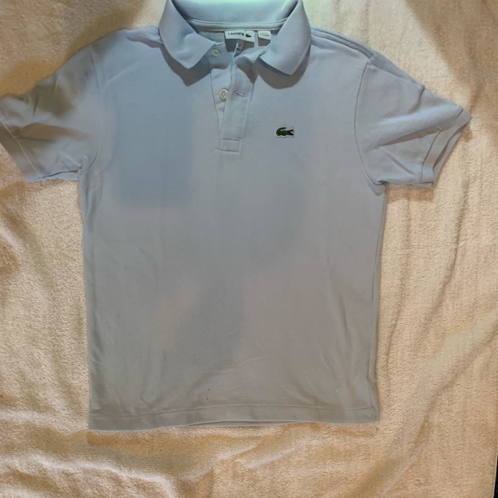 Lacoste Light Blue Boys Polo style shirt Size 12